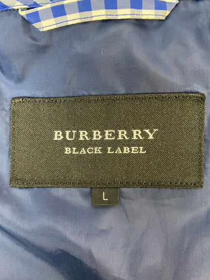 【中古品】【メンズ】 BURBERRY BLACK LABEL バーバリーブラックレーベル GINGHAM CHECK ZIP JACKET D1F10-710-26 ギンガムチェック ジップジャケット ナイロンジャケット 141-260608-kt-01-min サイズ：L カラー：ブルー/ホワイト 万代Net店
