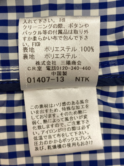 【中古品】【メンズ】 BURBERRY BLACK LABEL バーバリーブラックレーベル GINGHAM CHECK ZIP JACKET D1F10-710-26 ギンガムチェック ジップジャケット ナイロンジャケット 141-260608-kt-01-min サイズ：L カラー：ブルー/ホワイト 万代Net店