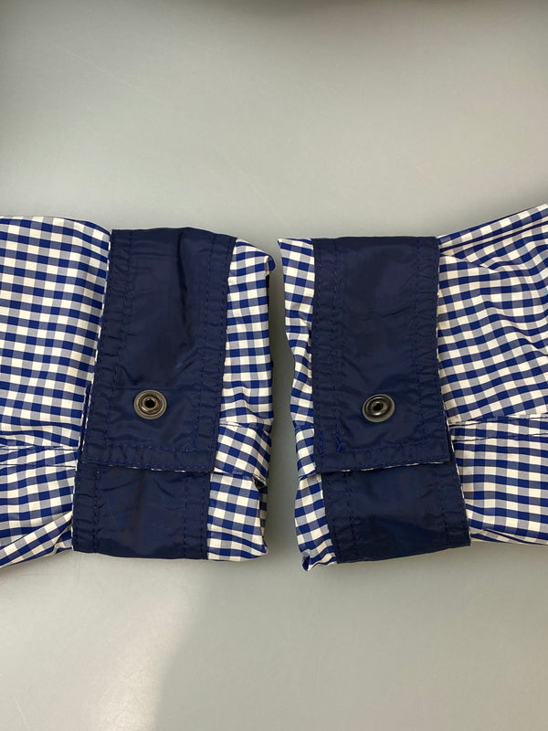 【中古品】【メンズ】 BURBERRY BLACK LABEL バーバリーブラックレーベル GINGHAM CHECK ZIP JACKET D1F10-710-26 ギンガムチェック ジップジャケット ナイロンジャケット 141-260608-kt-01-min サイズ：L カラー：ブルー/ホワイト 万代Net店
