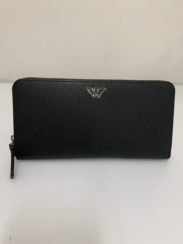 【中古美品】【メンズ】 EMPORIO ARMANI エンポリオ・アルマーニ Y4R169 ラウンドファスナー長財布 ロングウォレット 200-260607-AS-5-min カラー：ブラック 万代Net店