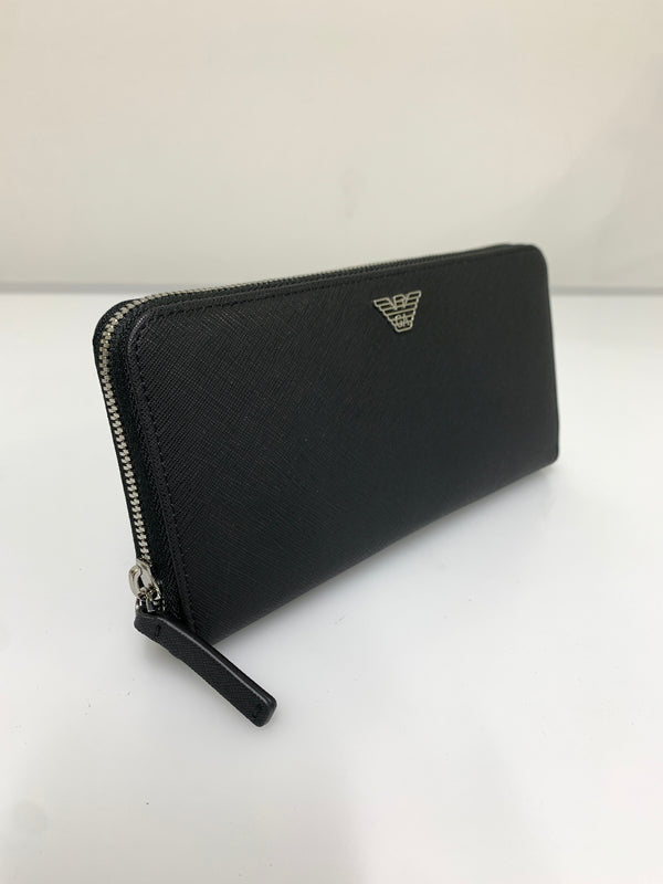 【中古美品】【メンズ】 EMPORIO ARMANI エンポリオ・アルマーニ Y4R169 ラウンドファスナー長財布 ロングウォレット 200-260607-AS-5-min カラー：ブラック 万代Net店