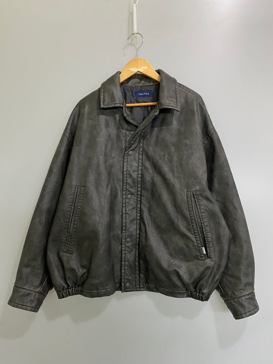 【中古品】【メンズ】 NAUTICA ノーティカ FADED VEGAN LEATHER BLOUSON 243-1553 フリークスストア別注 フェイデッド ヴィーガン レザー ブルゾン アウター 144-260609-yn-16-min サイズ：M カラー：ダークグレー 万代Net店