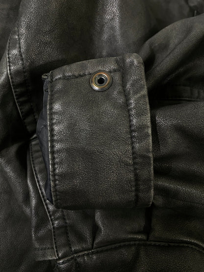 【中古品】【メンズ】 NAUTICA ノーティカ FADED VEGAN LEATHER BLOUSON 243-1553 フリークスストア別注 フェイデッド ヴィーガン レザー ブルゾン アウター 144-260609-yn-16-min サイズ：M カラー：ダークグレー 万代Net店
