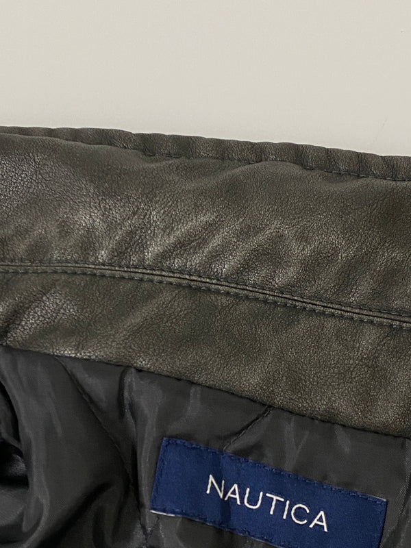 【中古品】【メンズ】 NAUTICA ノーティカ FADED VEGAN LEATHER BLOUSON 243-1553 フリークスストア別注 フェイデッド ヴィーガン レザー ブルゾン アウター 144-260609-yn-16-min サイズ：M カラー：ダークグレー 万代Net店