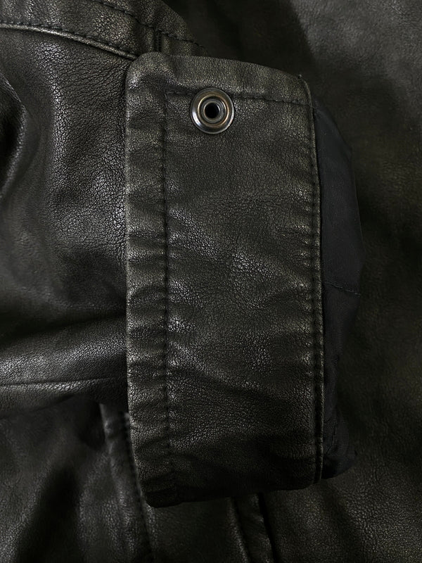 【中古品】【メンズ】 NAUTICA ノーティカ FADED VEGAN LEATHER BLOUSON 243-1553 フリークスストア別注 フェイデッド ヴィーガン レザー ブルゾン アウター 144-260609-yn-16-min サイズ：M カラー：ダークグレー 万代Net店