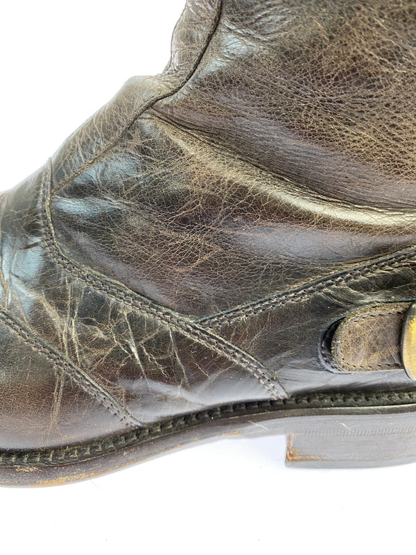 【現状渡し品】【メンズ】 BELSTAFF ベルスタッフ ZIP LEATHER BOOTS ジップ レザーブーツ 靴 164-260611-yn-07-min サイズ：43 カラー：ブラウン系 万代Net店