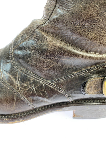 【現状渡し品】【メンズ】 BELSTAFF ベルスタッフ ZIP LEATHER BOOTS ジップ レザーブーツ 靴 164-260611-yn-07-min サイズ：43 カラー：ブラウン系 万代Net店