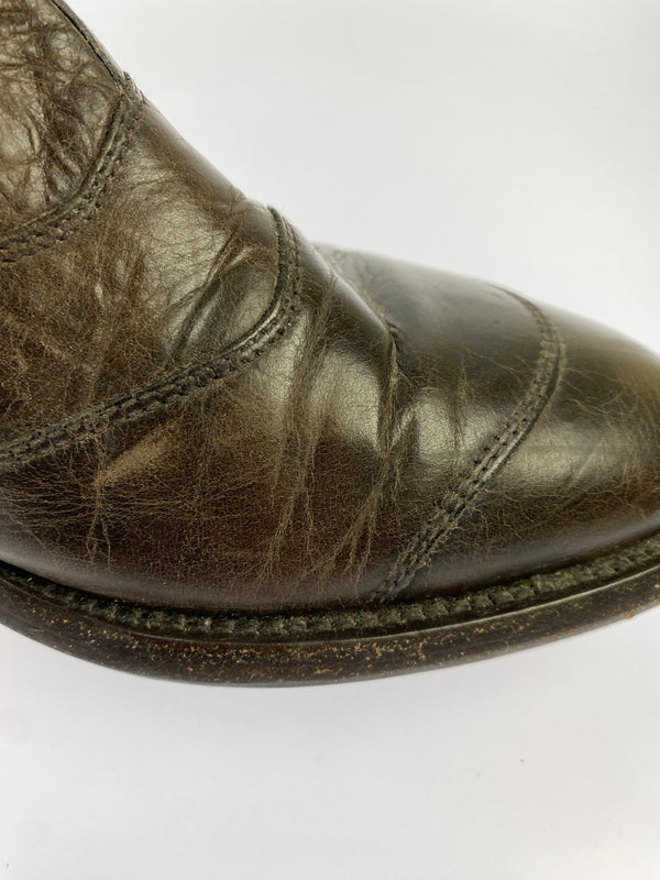 【現状渡し品】【メンズ】 BELSTAFF ベルスタッフ ZIP LEATHER BOOTS ジップ レザーブーツ 靴 164-260611-yn-07-min サイズ：43 カラー：ブラウン系 万代Net店