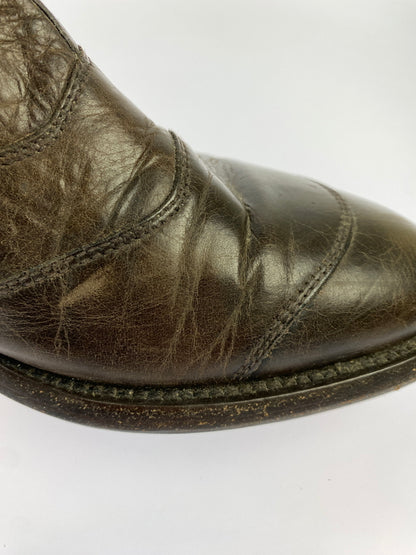 【現状渡し品】【メンズ】 BELSTAFF ベルスタッフ ZIP LEATHER BOOTS ジップ レザーブーツ 靴 164-260611-yn-07-min サイズ：43 カラー：ブラウン系 万代Net店