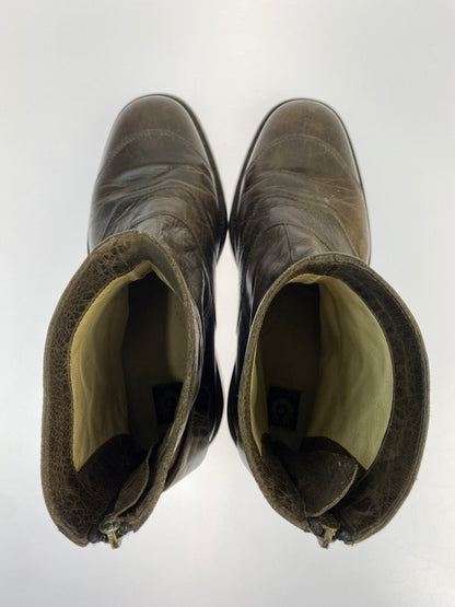 【現状渡し品】【メンズ】 BELSTAFF ベルスタッフ ZIP LEATHER BOOTS ジップ レザーブーツ 靴 164-260611-yn-07-min サイズ：43 カラー：ブラウン系 万代Net店