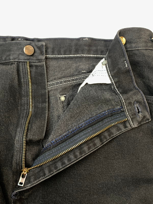 【中古品】【メンズ】 WRANGLER ラングラー BUTTON CUSTOM DENIM PANTS 13MWZWK ボタン カスタム デニム パンツ メンズ ボトムス ジーンズ ジーパン 157-260612-em-11-min サイズ：38×34 カラー：ブラック 万代Net店