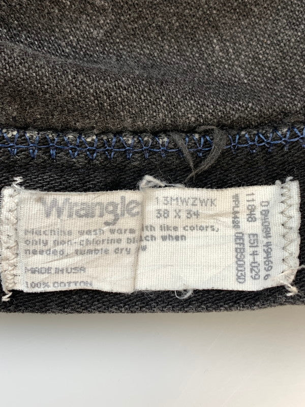 【中古品】【メンズ】 WRANGLER ラングラー BUTTON CUSTOM DENIM PANTS 13MWZWK ボタン カスタム デニム パンツ メンズ ボトムス ジーンズ ジーパン 157-260612-em-11-min サイズ：38×34 カラー：ブラック 万代Net店