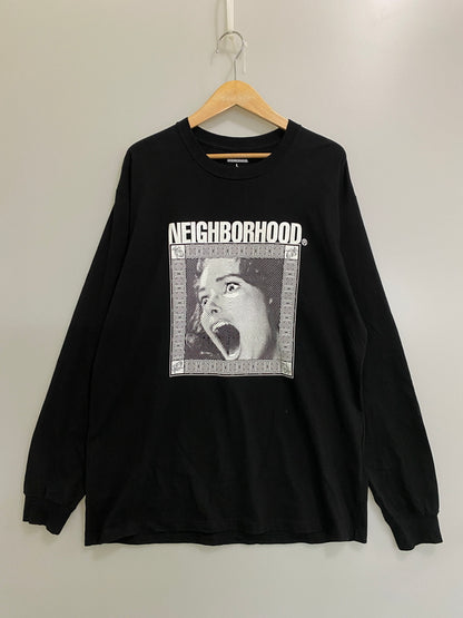 【中古品】【メンズ】 NEIGHBORHOOD ネイバーフッド 21SS STREET CLEANER TEE ストリート クリーナー Tシャツ 長袖Tシャツ トップス 142-260609-yn-22-min サイズ：L カラー：ブラック 万代Net店