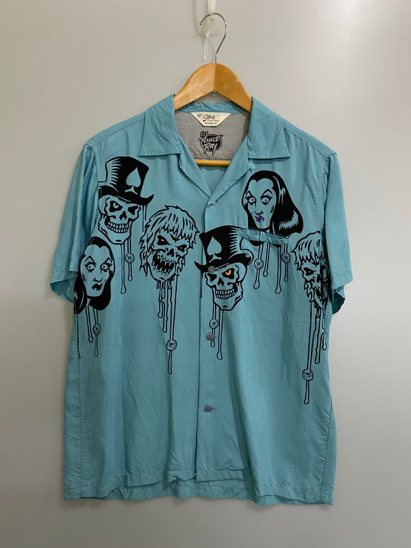【中古品】【メンズ】 STAR OF HOLLYWOOD スターオブハリウッド THE HORROR FAMILY S/S SHIRT SH36590 ショートスリーブシャツ 半袖シャツ トップス 145-260609-yn-17-min サイズ：M カラー：ライトブルー 万代Net店