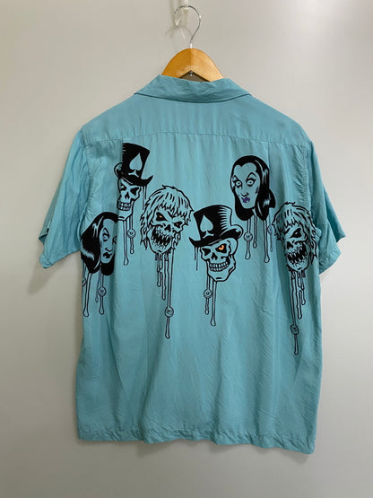 【中古品】【メンズ】 STAR OF HOLLYWOOD スターオブハリウッド THE HORROR FAMILY S/S SHIRT SH36590 ショートスリーブシャツ 半袖シャツ トップス 145-260609-yn-17-min サイズ：M カラー：ライトブルー 万代Net店