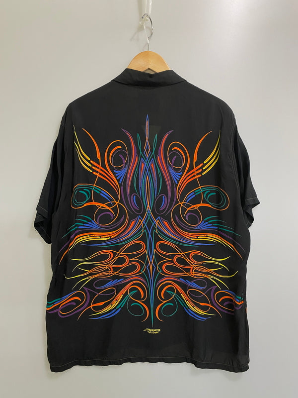 【中古品】【メンズ】 KEONI OF HAWAII ケオニオブハワイ × MOONEYES S/S ALOHA SHIRT SS33557 ムーンアイズ ショートスリーブ アロハシャツ 半袖シャツ トップス 145-260609-yn-18-min サイズ：M カラー：ブラック 万代Net店