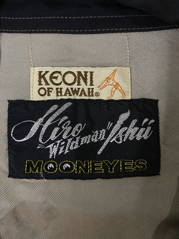 【中古品】【メンズ】 KEONI OF HAWAII ケオニオブハワイ × MOONEYES S/S ALOHA SHIRT SS33557 ムーンアイズ ショートスリーブ アロハシャツ 半袖シャツ トップス 145-260609-yn-18-min サイズ：M カラー：ブラック 万代Net店