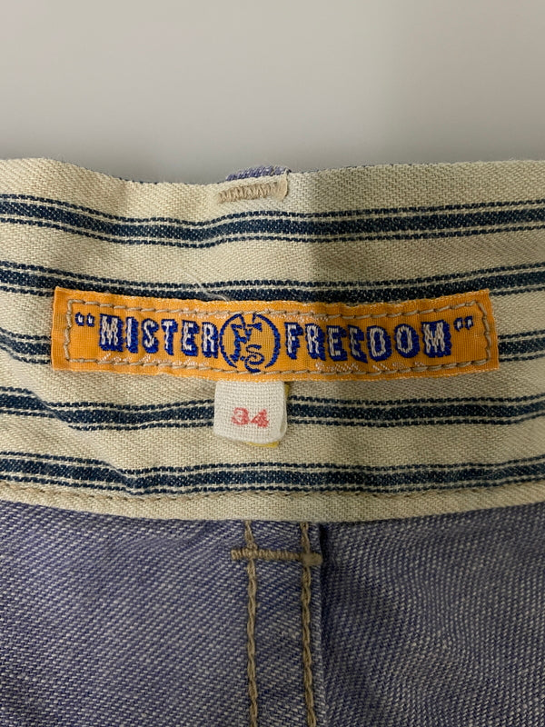【中古品】【メンズ】 MISTER FREEDOM ミスターフリーダム × SUGAR CANE WORK PANTS SC41164 シュガーケーン ワークパンツ ボトムス 156-260609-yn-35-min サイズ：34 カラー：ライトブルー 万代Net店