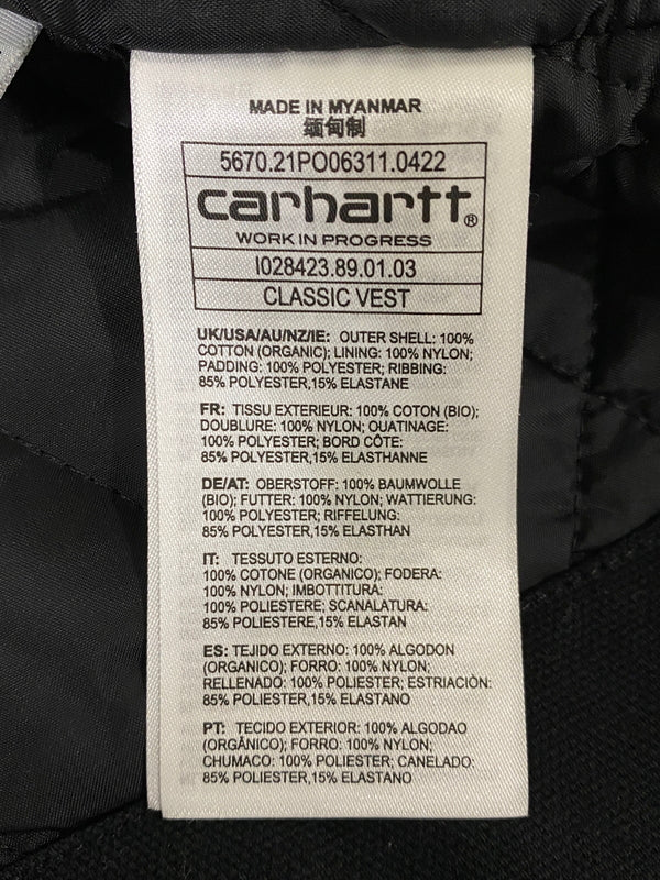 【中古品】【メンズ】 CARHARTT WIP カーハートダブリューアイピー CLASSIC VEST クラシックベスト トップス 142-260609-yn-20-min サイズ：L カラー：ブラック 万代Net店