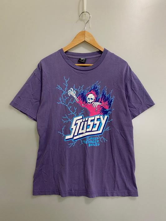 【中古品】【メンズ】 STUSSY ステューシー SKULL TEE スカル Tシャツ 半袖Tシャツ トップス 142-260609-yn-25-min サイズ：M カラー：パープル 万代Net店
