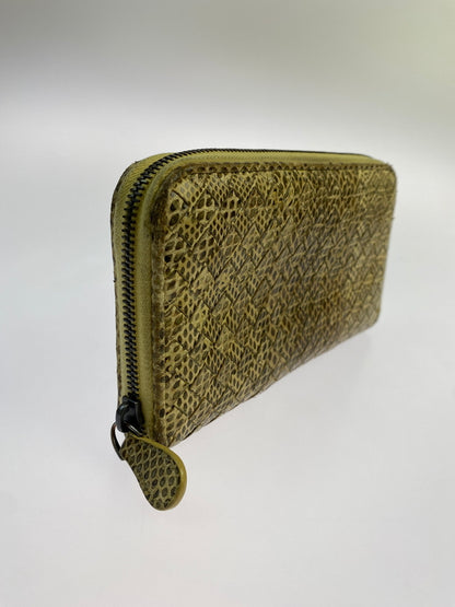 【現状渡し品】【メンズ/レディース】 BOTTEGA VENETA ボッテガ ヴェネタ ラウンドファスナー 長財布 181-260713-KS-10-min カラー：イエロー系 万代Net店