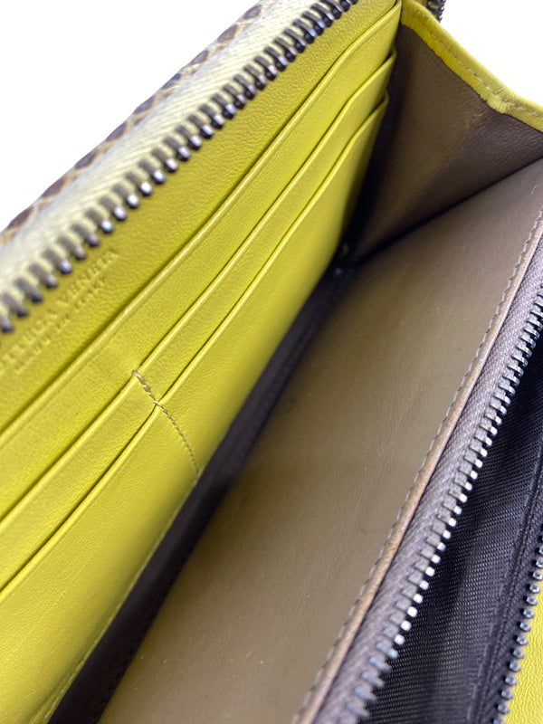 【現状渡し品】【メンズ/レディース】 BOTTEGA VENETA ボッテガ ヴェネタ ラウンドファスナー 長財布 181-260713-KS-10-min カラー：イエロー系 万代Net店