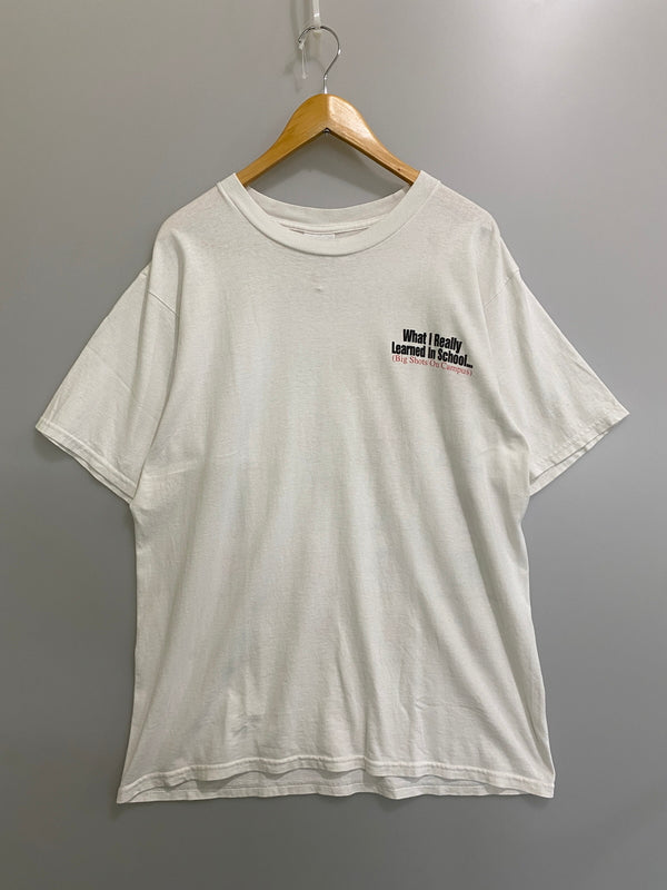 【中古品】【メンズ】 UNKNOWN USED 90's WHAT I REALLY LEARNED IN SCHOOL TEE ユーズド 90年代 ショートスリーブTシャツ 半袖Tシャツ トップス 146-260609-yn-29-min サイズ：L カラー：ホワイト 万代Net店