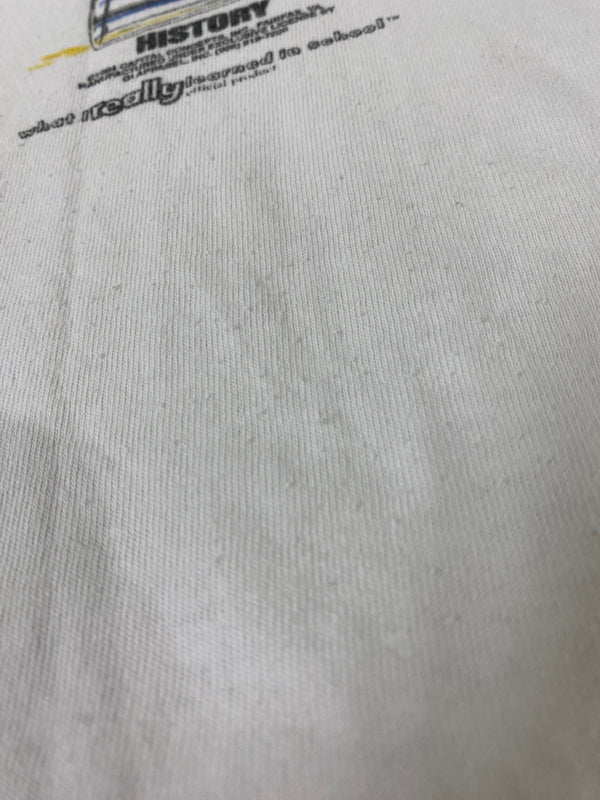 【中古品】【メンズ】 UNKNOWN USED 90's WHAT I REALLY LEARNED IN SCHOOL TEE ユーズド 90年代 ショートスリーブTシャツ 半袖Tシャツ トップス 146-260609-yn-29-min サイズ：L カラー：ホワイト 万代Net店