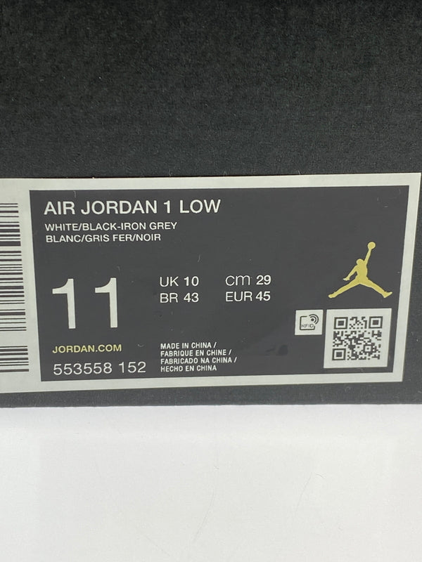【中古美品】【メンズ】 NIKE ナイキ AIR JORDAN 1 LOW 553558-152 エア ジョーダン 1 ロー スニーカー 靴 160-260611-yn-01-min サイズ：29.0cm US11 カラー：WHITE/BLACK-IRON GREY 万代Net店