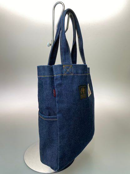 【中古品】【メンズ/レディース】 SAMURAI JEANS サムライ ジーンズ 梅田 デニム トートバッグ デニム生地 鞄 手提げ 188-260615-em-21-min カラー：インディゴブルー 万代Net店