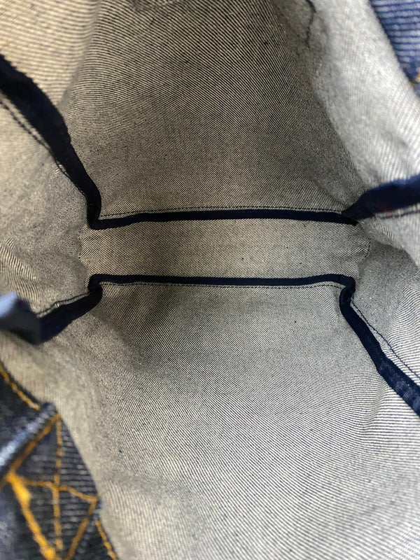 【中古品】【メンズ/レディース】 SAMURAI JEANS サムライ ジーンズ 梅田 デニム トートバッグ デニム生地 鞄 手提げ 188-260615-em-21-min カラー：インディゴブルー 万代Net店