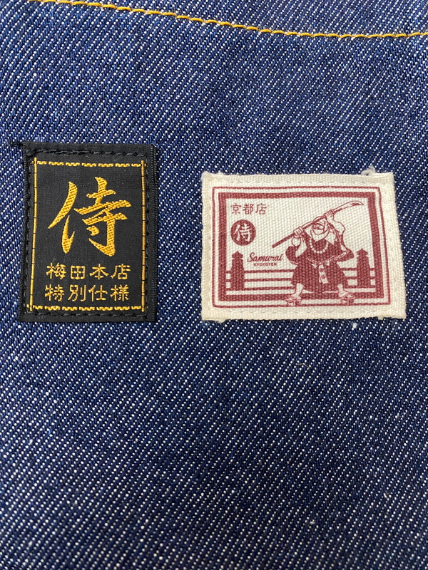 【中古品】【メンズ/レディース】 SAMURAI JEANS サムライ ジーンズ 梅田 デニム トートバッグ デニム生地 鞄 手提げ 188-260615-em-21-min カラー：インディゴブルー 万代Net店