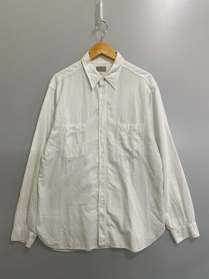 【中古品】【メンズ】 BUZZ RICKSON'S バズリクソンズ WHITE CHAMBRAY WORK SHIRT BR25996 ホワイト シャンブレー ワークシャツ 長袖シャツ トップス 145-260609-yn-28-min サイズ：17-17 1/2 カラー：ホワイト 万代Net店