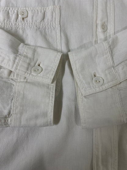 【中古品】【メンズ】 BUZZ RICKSON'S バズリクソンズ WHITE CHAMBRAY WORK SHIRT BR25996 ホワイト シャンブレー ワークシャツ 長袖シャツ トップス 145-260609-yn-28-min サイズ：17-17 1/2 カラー：ホワイト 万代Net店