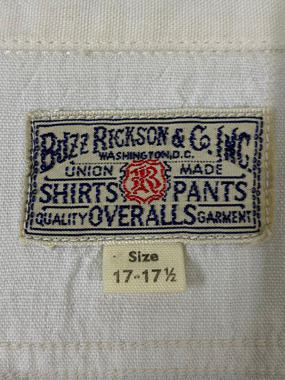 【中古品】【メンズ】 BUZZ RICKSON'S バズリクソンズ WHITE CHAMBRAY WORK SHIRT BR25996 ホワイト シャンブレー ワークシャツ 長袖シャツ トップス 145-260609-yn-28-min サイズ：17-17 1/2 カラー：ホワイト 万代Net店