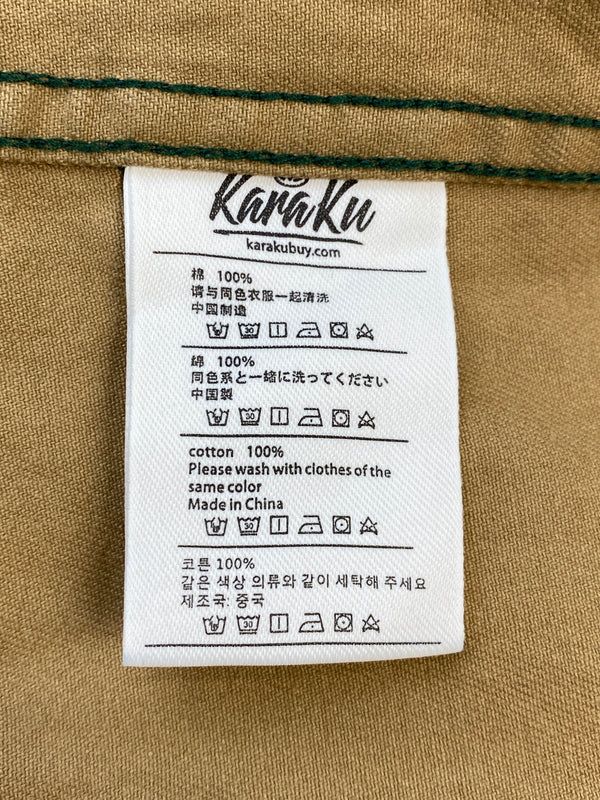【中古品】【メンズ】 KAHAKU カラク レトロ ストライプ オーバーシャツ メンズ トップス ヘビーウェイト 長袖 145-260612-em-20-min サイズ：3XL カラー：グリーン系 万代Net店