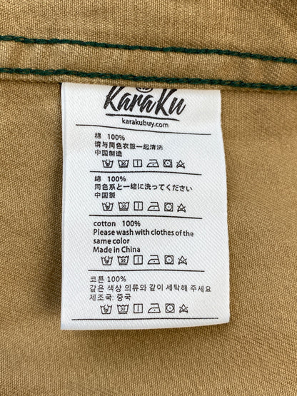 【中古品】【メンズ】 KAHAKU カラク レトロ ストライプ オーバーシャツ メンズ トップス ヘビーウェイト 長袖 145-260612-em-20-min サイズ：3XL カラー：グリーン系 万代Net店