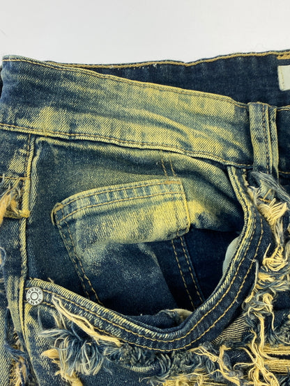 【中古品】【メンズ】 KDNK ケーディーエヌケー DAMAGE DENIM PANTS ダメージ デニム パンツ メンズ ボックス ジーンズ ジーパン 153-260612-em-27-min サイズ：34 カラー：インディゴ 万代Net店