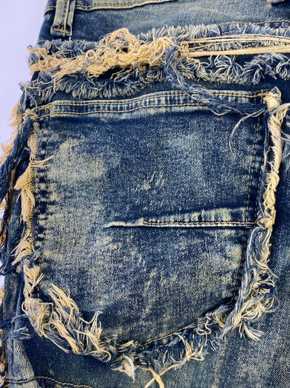 【中古品】【メンズ】 KDNK ケーディーエヌケー DAMAGE DENIM PANTS ダメージ デニム パンツ メンズ ボックス ジーンズ ジーパン 153-260612-em-27-min サイズ：34 カラー：インディゴ 万代Net店