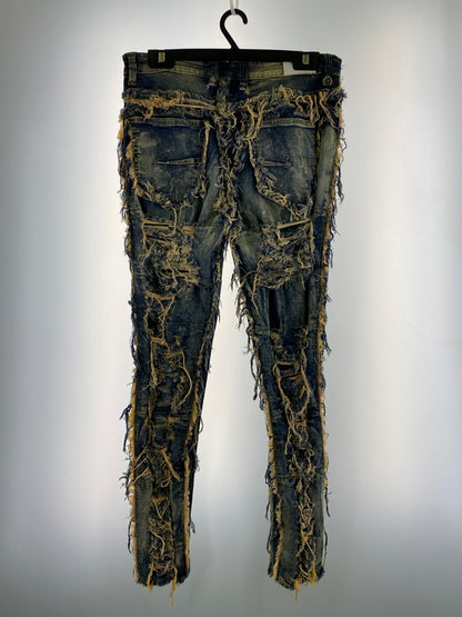 【中古品】【メンズ】 KDNK ケーディーエヌケー DAMAGE DENIM PANTS ダメージ デニム パンツ メンズ ボックス ジーンズ ジーパン 153-260612-em-27-min サイズ：34 カラー：インディゴ 万代Net店