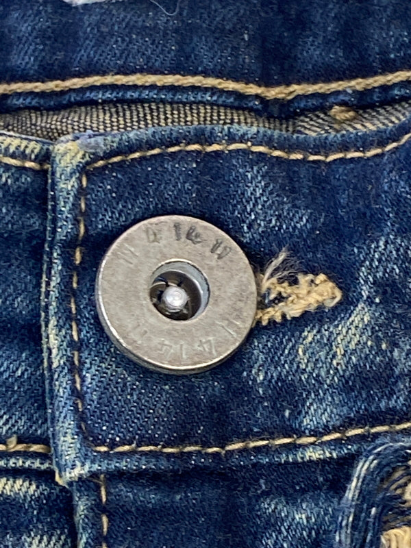 【中古品】【メンズ】 KDNK ケーディーエヌケー DAMAGE DENIM PANTS ダメージ デニム パンツ メンズ ボックス ジーンズ ジーパン 153-260612-em-27-min サイズ：34 カラー：インディゴ 万代Net店