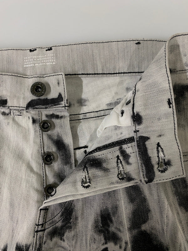 【中古品】【メンズ】 DIESEL BLACK GOLD ディーゼルブラックゴールド DENIM PANTS ブリーチデニムパンツ ボトムス 152-260609-yn-21-min サイズ：32 カラー：ブラック/ライトグレー 万代Net店
