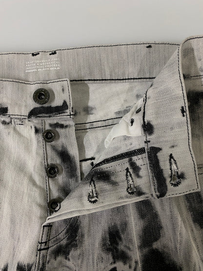 【中古品】【メンズ】 DIESEL BLACK GOLD ディーゼルブラックゴールド DENIM PANTS ブリーチデニムパンツ ボトムス 152-260609-yn-21-min サイズ：32 カラー：ブラック/ライトグレー 万代Net店
