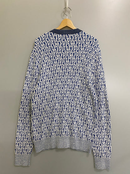 【中古品】【メンズ】 DIESEL ディーゼル M-ALLORCA ZIP UP CARDIGAN ジップカーディガン トップス 141-260609-yn-27-min サイズ：L カラー：ブルー/ホワイト 万代Net店