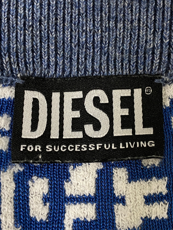 【中古品】【メンズ】 DIESEL ディーゼル M-ALLORCA ZIP UP CARDIGAN ジップカーディガン トップス 141-260609-yn-27-min サイズ：L カラー：ブルー/ホワイト 万代Net店