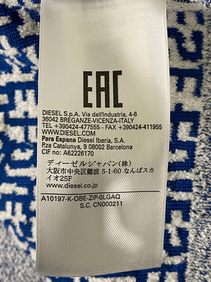 【中古品】【メンズ】 DIESEL ディーゼル M-ALLORCA ZIP UP CARDIGAN ジップカーディガン トップス 141-260609-yn-27-min サイズ：L カラー：ブルー/ホワイト 万代Net店