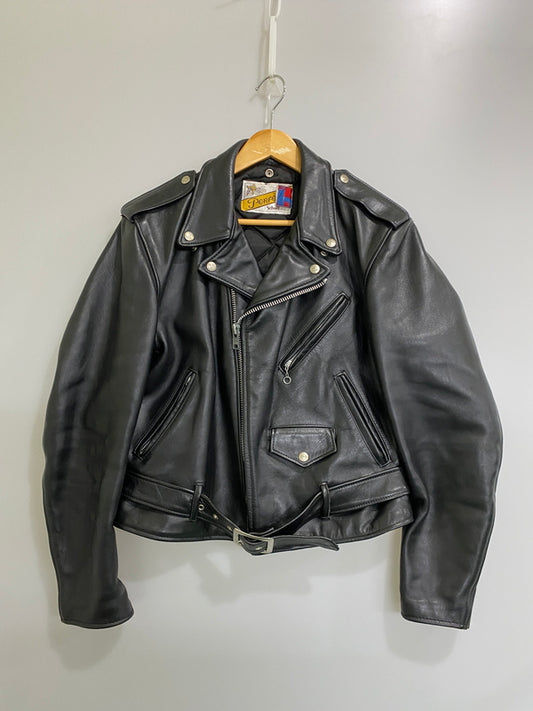 【中古品】【メンズ】 SCHOTT ショット DOUBLE RIDERS JACKET 2176-618 ダブルライダースジャケット アウター 145-260609-yn-07-min サイズ：40 カラー：ブラック 万代Net店