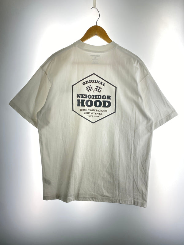 【中古品】【メンズ】 NEIGHBORHOOD ネイバーフッド PRINT TEE プリント 半袖 Tシャツ メンズ トップス 142-260612-em-17-min サイズ：XL カラー：ホワイト 万代Net店