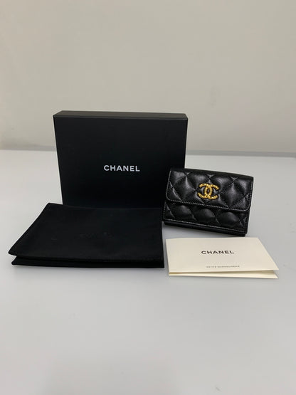 【中古品】【レディース】 CHANEL シャネル SMALL FLAP WALLET スモールフラップウォレット 財布 181-260608-yn-02-min カラー：ブラック 万代Net店