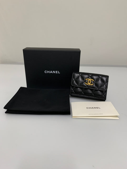 【中古品】【レディース】 CHANEL シャネル SMALL FLAP WALLET スモールフラップウォレット 財布 181-260608-yn-02-min カラー：ブラック 万代Net店
